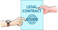 colorful illustration showing that every crowdspring project is protected by a legal contract